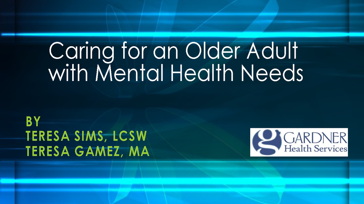 Caring For an Older Adult with Mental Health Needs